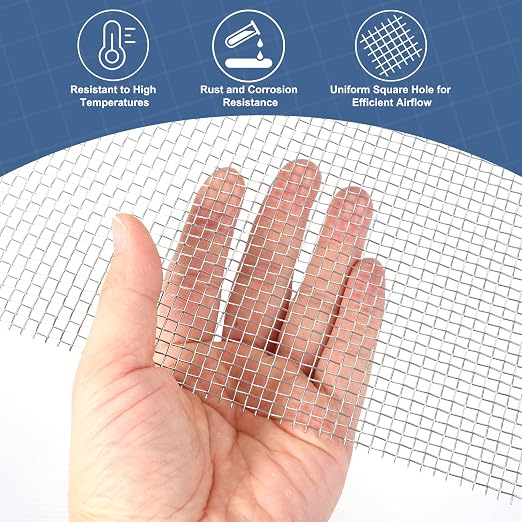 uxcell 6 Mesh 118" x 12" Woven Wire Mesh, 304 Stainless Steel Air Vent Filter - Image 5