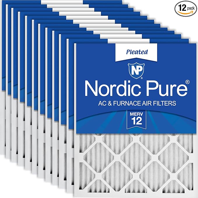 Nordic Pure 18x24x1 Pleated MERV 12 Air Filters 12 Pack by NordicPure