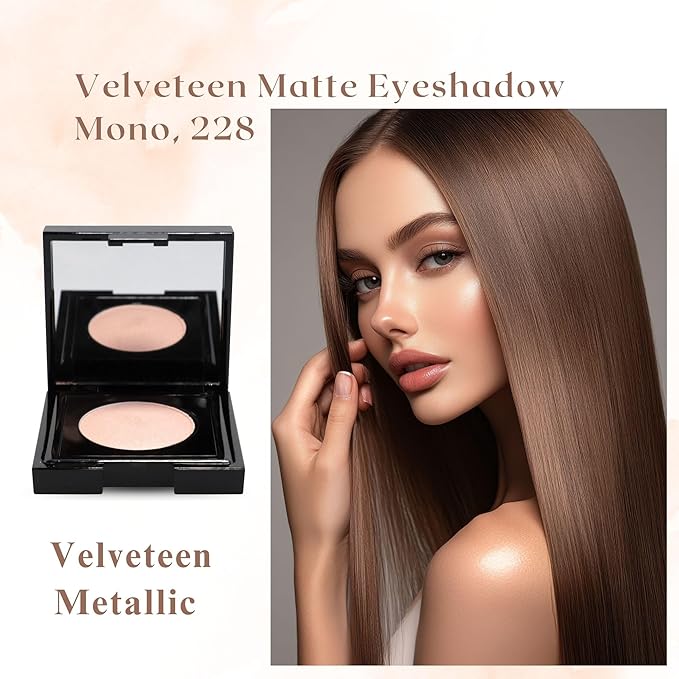 GA-DE Velveteen Matte Eyeshadow Mono, 228 - Eye Makeup, Pressed Powder EYESHADOW with Almond Oil - Intense or Subtle Shading - 0.105 oz