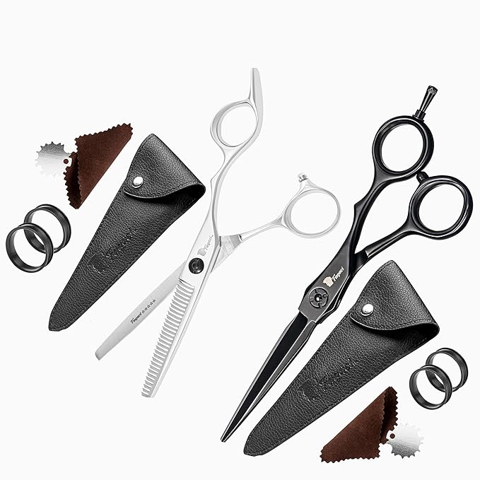 Fagaci Hair Thinning Scissors 6" with 440C Steel, Extreme Sharpness & Precise Cuts Texturizing Shears, Professional Hair Scissors, Barber Scissors Set, Slim Blades Texturizing Scissors