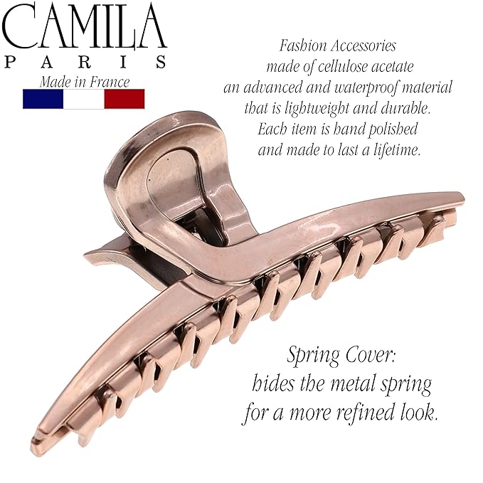 Camila Paris CP2597 French Hair Clip for Women, Narrow, Strong Hold Grip Double Teeth Girls Hair Claw Clips Jaw, Fashion Durable Styling Hair Accessories for Women, Made in France