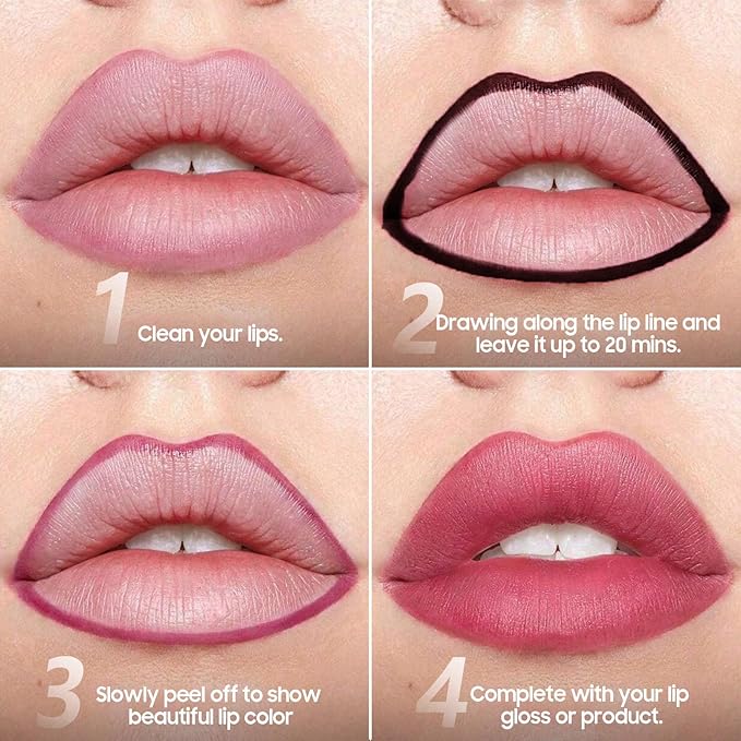 Lip Stain, Lip Gloss Transfer-Resistant Waterproof Smudge-Proof Moisturizing, Lip Tint for Women Gift All-Day Color Hold (Black)