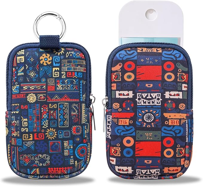 COOKOOKY 2 Pack Hand Sanitizer Spray Case Compatible with Touchland, Hand Sanitizer Holder, Mini Zippered Pouch, Small Makeup Bag for Women Friends Girls Gifts Idea