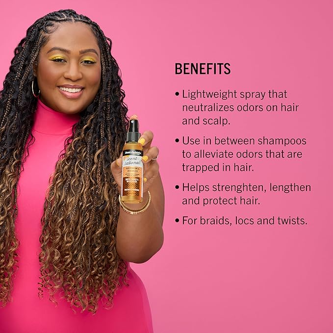 Aunt Jackie's Braid + Twist Collection Scent-Sational Hair Perfume & Deodorizer – Neutralize Odors and Refresh Hair with Witch Hazel, Biotin, and Honey – 4 fl oz
