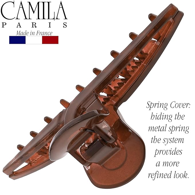 Camila Paris CP3225 French Hair Clip for Women, Narrow, Strong Hold Grip Double Teeth Girls Hair Claw Clips Jaw, Fashion Durable Styling Hair Accessories for Women, Made in France