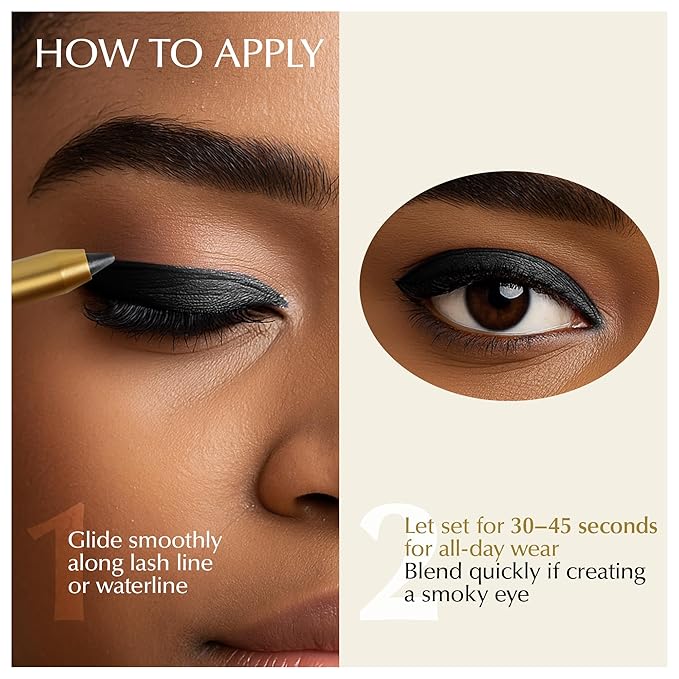 EPILYNX Eyeliner Pencil - Long Lasting Smudge Proof & Waterproof Eyeliner Pencil - Eye Liner Pencils - Hypoallergenic, Vegan, Gluten-Free Eye Pencil - Blackest Black, 1.2ml