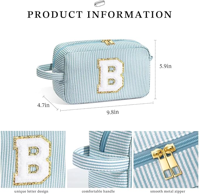 YOOLIFE Graduation Gifts for Teen Girls - Personalized Graduation Gifts for Her, Graduation Party Favor, Monogram Initial Makeup Bag for Teen Girl Gifts Trendy Stuff, Girls Makeup Toiletry Bag G