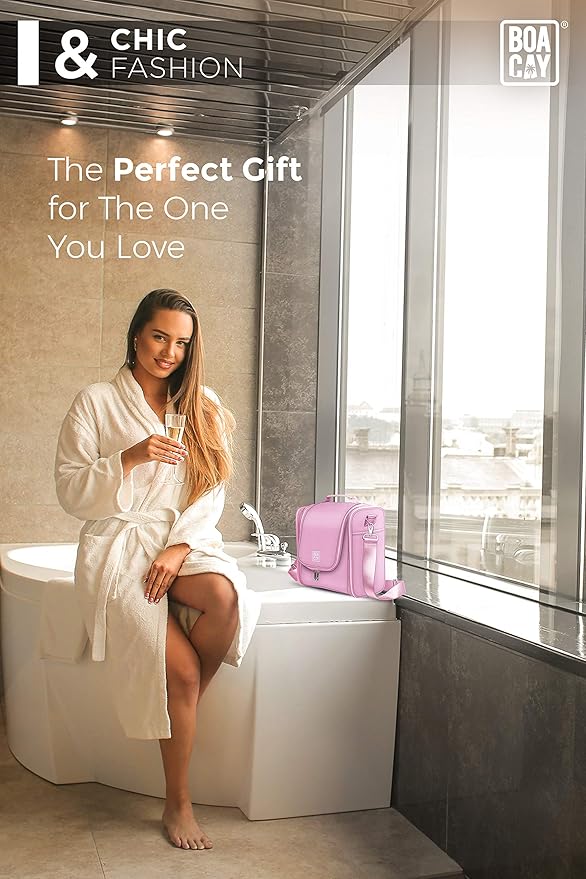BOACAY Extra Large Hanging Travel Toiletry Bag for Women and Men, Makeup Bag, Bathroom & Shower Organizer Kit for Accessories, Cosmetics, Essentials