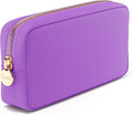 Embla Makeup Bag Travel Cosmetics Pouch and Toiletry Bag, Nylon Zipper Pouch Purse, Cute Make Up Organizer Storage Tote for Women Girls, Waterproof Travel Skincare Case, Small Makeup Bags, Grape