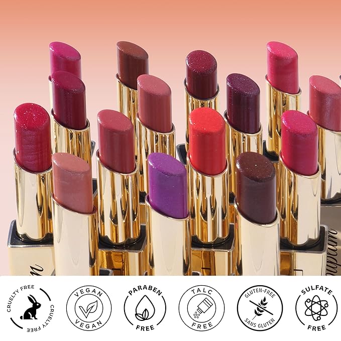 Red Lipstick Moisturizing for Women Shimmer Tinted Lip Balm Hydrate Nourish Raspberry Lip Gloss Vegan& Cruelty Free Lip Makeup, ZG108 Passion