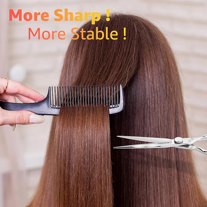 Professional Hair Cutting Shears -SUS440C Stainless Steel Barber Scissors with Ergonomic Handle,Ultra Sharp Blades for Salon (Modern, 5.5)