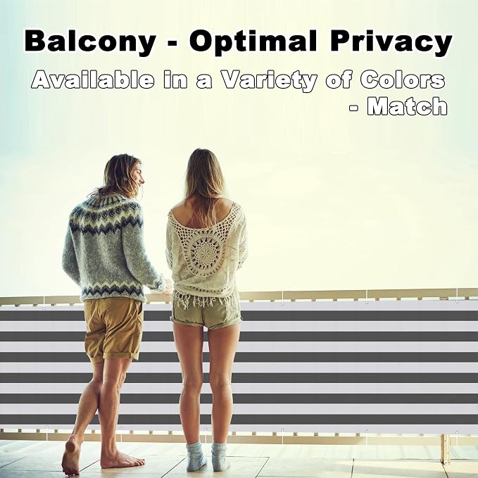 Privacy Fence 4.9' x 49.2' UV Protection Weather-Resistant Balcony Privacy - Image 2