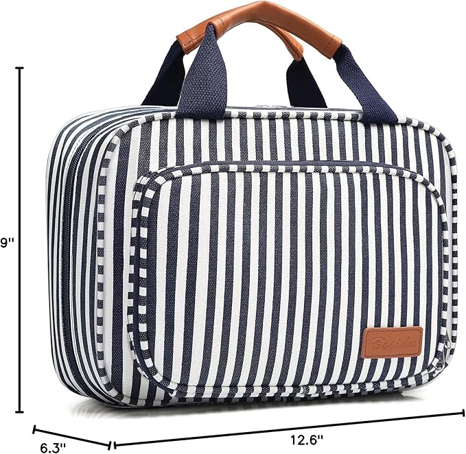 Bosidu Hanging Travel Toiletry Bag,Large Capacity Cosmetic Travel Toiletry Organizer for Women with 4 Compartments & 1 Sturdy Hook,Perfect for Travel/Daily Use/Christmas