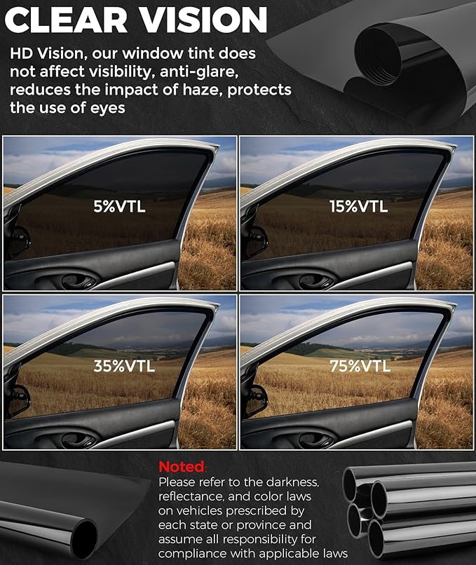 RP Remarkable Power Car Window Tint Film 35% VLT, 24" in x 30' FT UVR 99% Heat& UV Block, Scratch Resistant, undisturbed Signal, Privacy Film for Windshield, Professional Auto Car Tint Roll