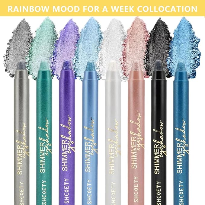 Rose Gold Eyeshadow Stick, Highlighter Eye Liner,Eye Brightener Stick, Shimmer Creamy eye shadow, Waterproof Eyeshadow Pencil Long Lasting Eye Shadow Makeup.#6 rose gold shimmer