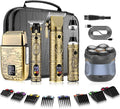 Pro Hair Clippers for Men,Hair Clippers+T-Blade Trimmer+Electric Shaver+Nose Hair Trimmer +6D Electric Head Shaver Set,5 in 1 Cordless Barber Hair Cutting Kit LCD Display Gifts