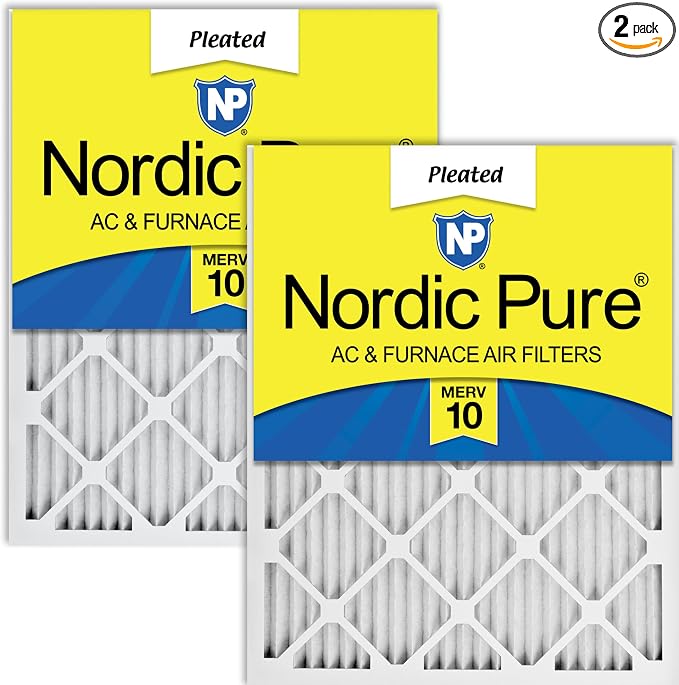 Nordic Pure 18x25x1 Pleated MERV 10 Air Filters 2 Pack by NordicPure