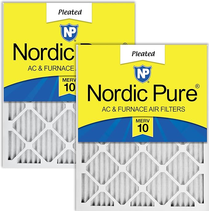 Nordic Pure 20x30x1 Pleated MERV 10 Air Filters 2 Pack by NordicPure