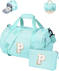 Daughter Birthday Gift from Mom, Girls Travel Duffle Bag, Kids Initial Overnight Bags with Shoe Compartment, Personalized Weekend Bag with Cosmetic Pouch, Teen Girl Trendy Stuff (Letter P)