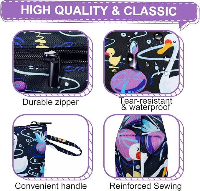 Gloppie Makeup Bag Cute Sunscreen Bag Travel Cosmetic Bag Must Have Purse Essentials Swans