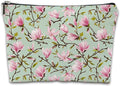 Magnolia Flowers Cosmetic Bag Mini Portable Travel Toiletry Bag Organizer Makeup Brushes Aesthetic Accessories Waterproof Storage Bag for Women