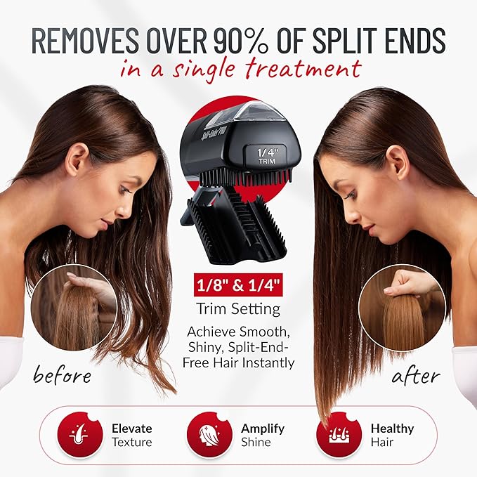 Split-Ender PRO - Professional Hair Trimmer with Charging Station, Automatic Split End Remover for Frizzy, Dry, Damaged, Colored, Broken, Curly, Straight or Bleached Hair Types, Hair Styling Tool