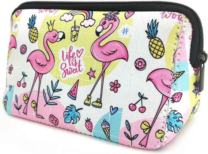 Cosmetic Bag Waterproof Neoprene Zipper Pouch Travel Portable Toiletry Makeup Bags Organizer Case for Women and Girls