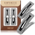 Rhinestone and Crystal Hair Clips 2-Pack, Sparkly Barrettes & Elegant Bling Accessories for Women & Girls(Set7)