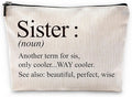 Sufamb Sister Gifts Makeup Bag, Best Sister Gifts for Mother's Day Birthday Cosmetic Bags, Sisters Gift Portable Small Toiletry Bag Zipper Makeup Pouch