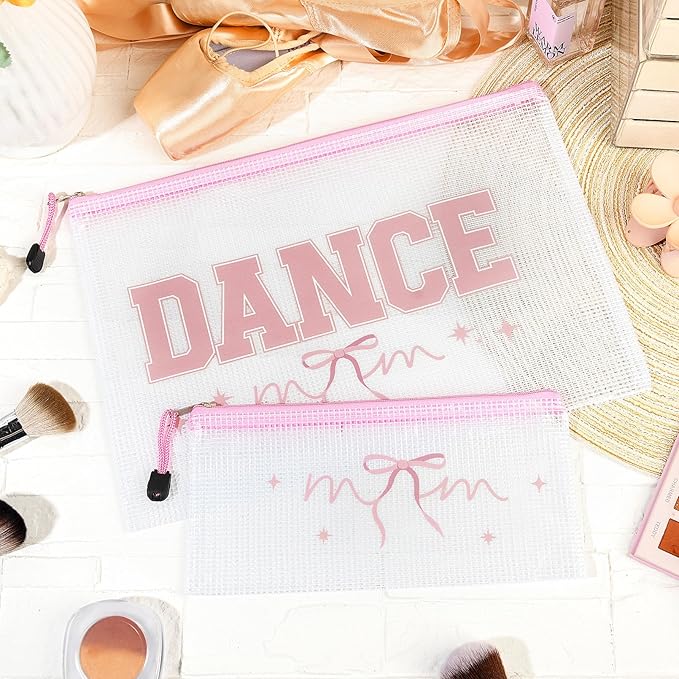 2 Pcs Cheer Bag Cheer Makeup Bag Gifts Zipper Pouch Snack Makeup Case Cheerleader Accessories Bags Bulk for Cheerleading Party Supplies