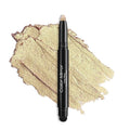 Cream Waterproof Hypoallergenic Eyeshadow Stick, long wear Metallic Glitter Matte Eye Shadow Pencil With Makeup Brush, Eye Brightener, 53 Gold Metallic