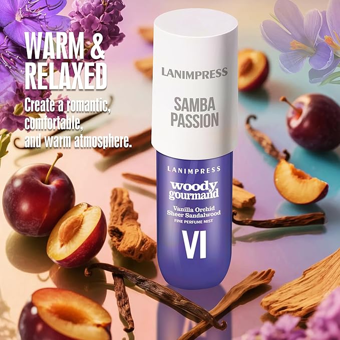 Perfume - No.6，Body Spray For Women（Eau De Perfum） Hair & Body Fragrance Mist，Fresh Fruity & Floral Flavors Gourmet Tune（Velvet Plum +Sugared Violet+Vanilla ） Perfumes For Women（3 fl oz）