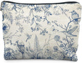 Chinoiserie Floral Makeup Bag, Chinoiserie Decor Cosmetic Bag Toiletry Bag for Women, Floral Bird Makeup Bag, Chinoiserie Makeup Pouch