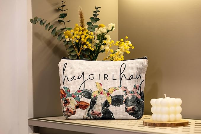 Cow Gifts,Western Makeup Bag,Cow Makeup Bag,Cow Print Stuff,Makeup Bags For Women