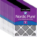 Nordic Pure 12x12x1 Furnace Air Filters MERV 8 Pleated Plus Carbon 12 Pack by NordicPure