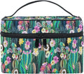 Makeup Bag, Watercolor Cactus Travel Makeup Organizer Bag Cosmetic Cases Toiletry Bags for Girl Women Ladies