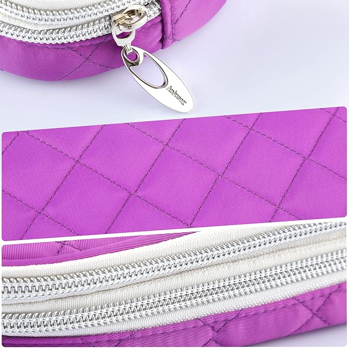 ANKUER Travel Makeup Bag for Women: Small Cosmetic Bag Organizer Cosmetic Case Pouch for Girls (Purple)