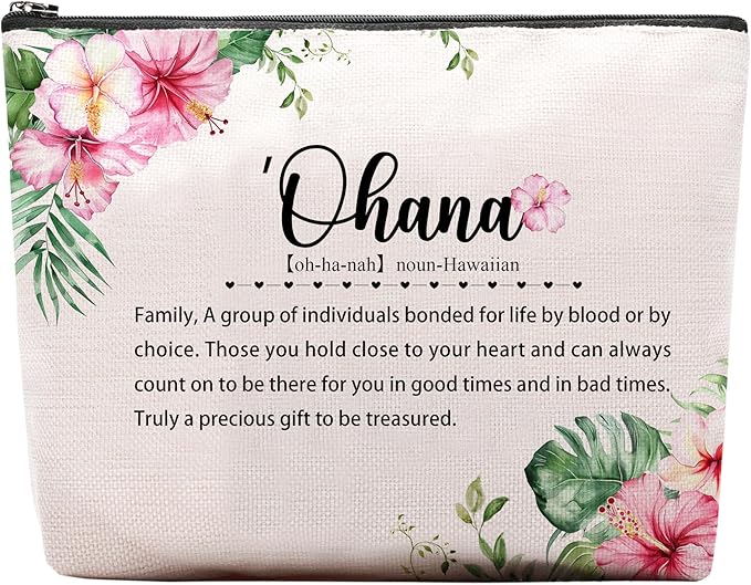 Hawaiian Travel Souvenirs Gifts for Women - Makeup Bag Cosmetic Bag for Hawaii Trip, City Themed Travel Essentials Bag Pouch