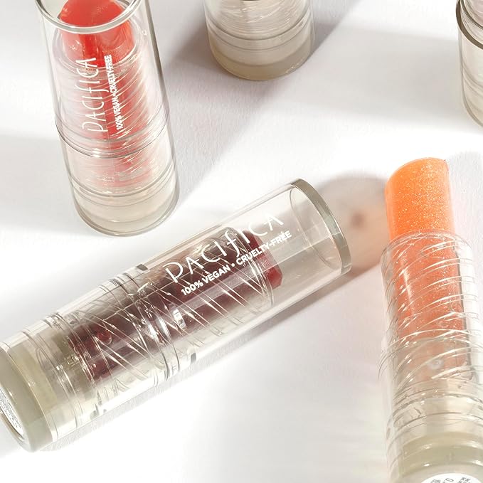 Pacifica Lipstick Oil – Glow Stick Lip Tint Oil - Hydrating Tinted Lip Balm with Vitamin E for Moisturized Lips, Sheer Tint & Natural Gloss, Vegan & Cruelty-Free, 0.14 oz (Sunrise)