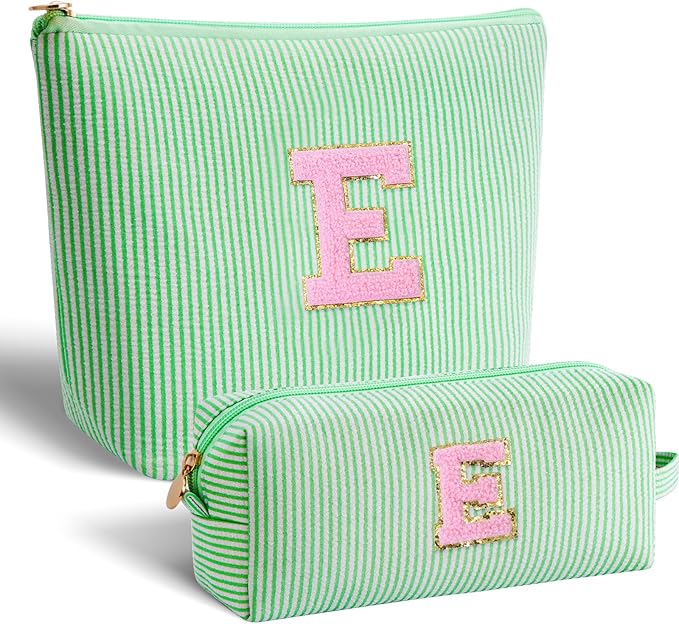 Teen Girl Travel Essentials - Birthday Gifts for Girls Teens Kids Daughter Sister Her,Cute Trendy Stuff Makeup Bag Set Cosmetic Bag - Green,E