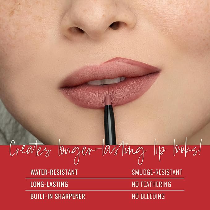 Runway Rogue Designer Liner Lip Pencil, Matte Rich Burgundy-Blackberry Lip Liner Pencil and Lip Liner Sharpener, ‘Throwback’