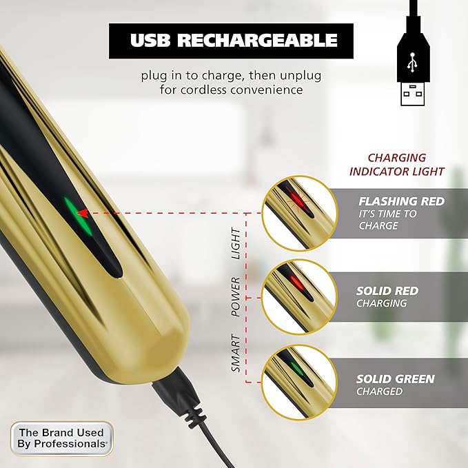 Wahl Lithium-Ion Cordless Rechargeable Edge & Detail Shaver and Beard Trimmer for Men with USB Charging – Model 3025950