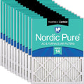 Nordic Pure 14x25x1 Pleated Air Filters MERV 14 Plus Carbon 12 Pack by NordicPure