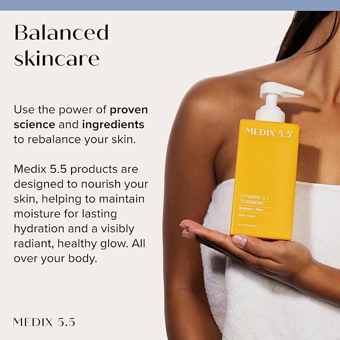 MEDIX 5.5 Vitamin C Cream Face Lotion & Body Lotion Moisturizer | Anti Aging Skin Care Firming & Brightening Cream Diminishes The Look Of Uneven Skin Tone, Age Spots, & Sun Damaged Dry Skin, 15 Fl Oz