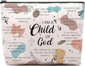 Christian Gifts for Women Makeup Bag, I am a Child of God Religious Goddaughter Gifts, First Communion Gifts, Faith Based Gifts, Baptism Bible Verses Encouraging Makeup Cosmetic Bag Pouch…