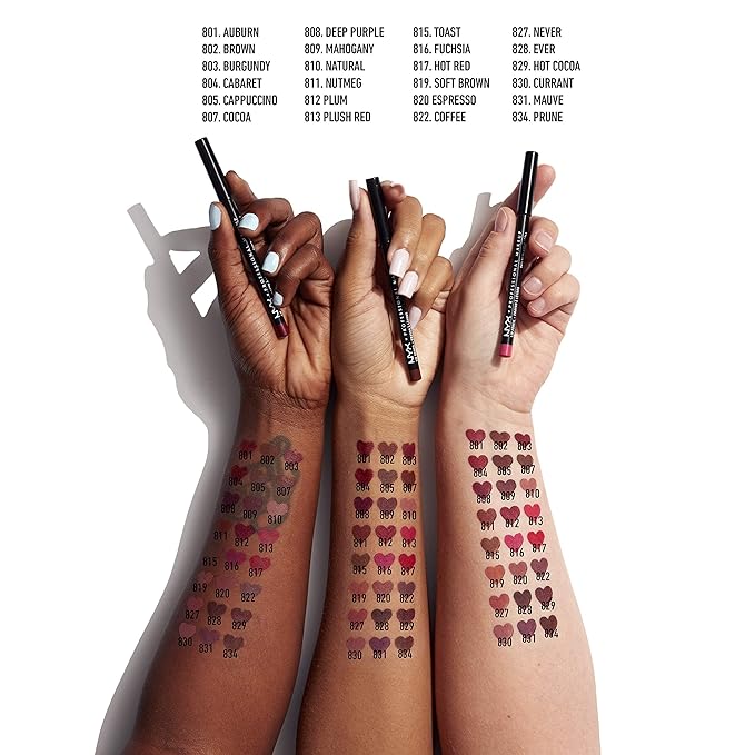 NYX PROFESSIONAL MAKEUP Slim Lip Pencil, Long-Lasting Creamy Lip Liner - Ever