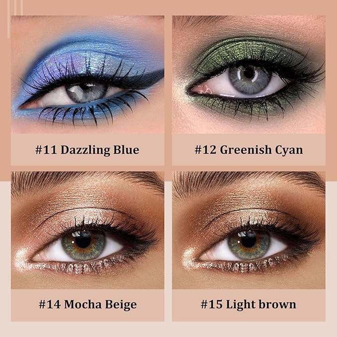 Colorful Shimmery Eye Shadow Stick Glittering Eye Shadow Stick Set with Retractable and Waterproof Eyeshadow Pencil for Long-Lasting Makeup Eyeshadow (Type B 8 Pcs)