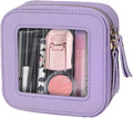 Small Clear Makeup Bag Travel Cosmetic Case, Portable Make Up Organizer Traveling Compact Car Bag for Essentials Transparent Toiletry Bag with Zipper