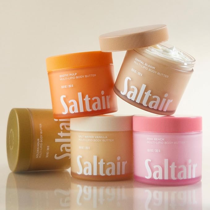 Saltair Multi-Lipid Body Butter - Rich, Nourishing Exotic Pulp Hydrating Body Cream with Ceramide Complex, Coconut Oil, Shea Butter, and Sea Buckthorn. Deep Moisturizing Dry Skin Care. 10oz Jar