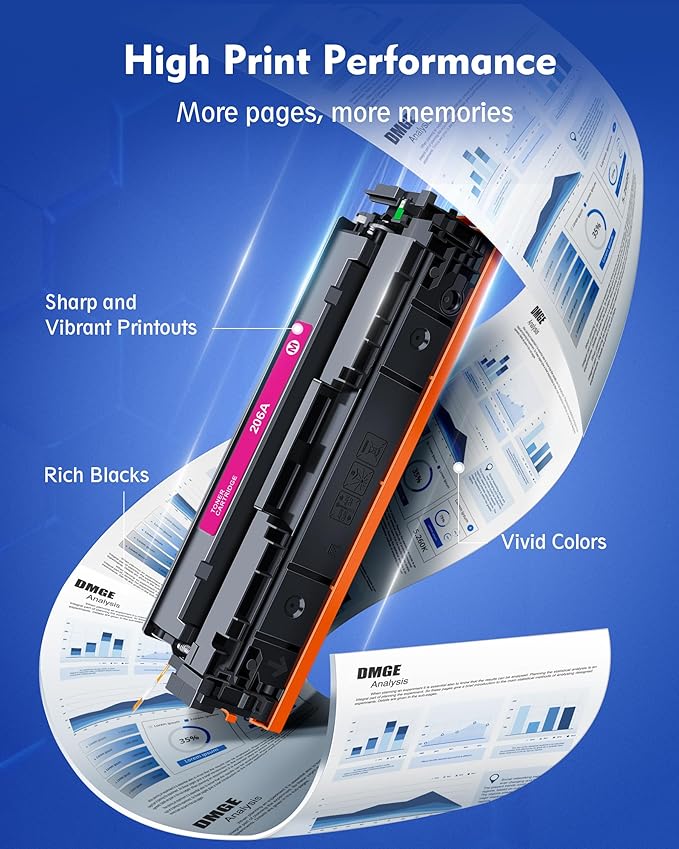 206A Toner Cartridges 4 Pack -M283fdw Toner Replacement for 206A 206X Toner Cartridges HP Set Compatible with HP Color Laserjet Pro MFP M283fdw M283cdw M255dw MFP M283 M255 PrinterSeries(4 Pack)